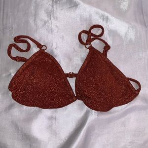 PacSun extra small glittery ruby bathing suit top